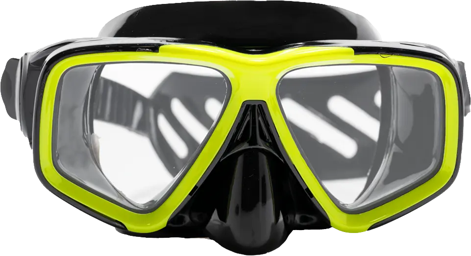 SeaVision 2100 Dive Mask Black Skirt with Yellow Accent and Clear Lenses