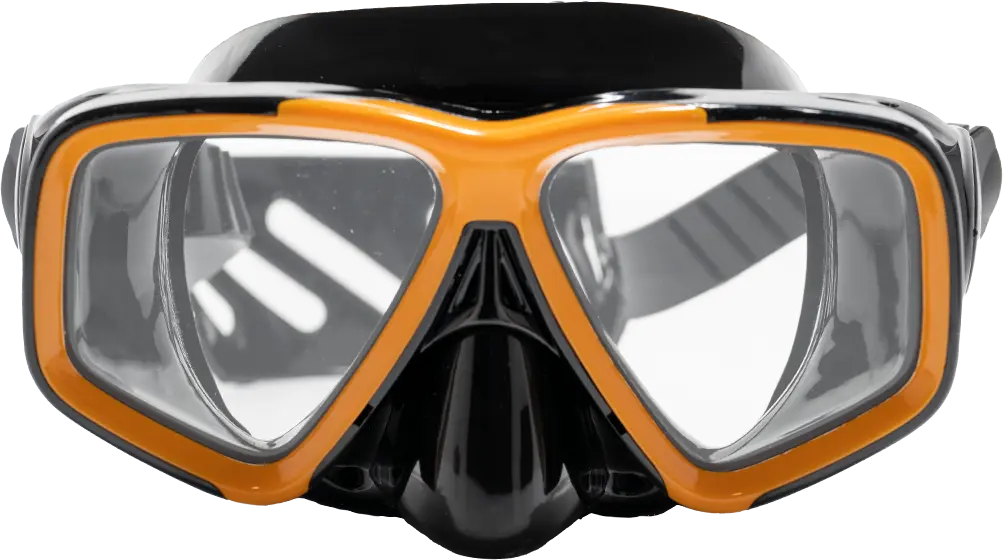 SeaVision 2100 Dive Mask Black Skirt with Orange Accent and Clear Lenses