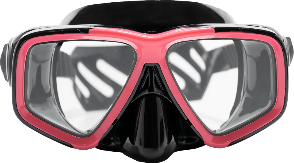 SeaVision 2100 Dive Mask Black Skirt with Pink Accent and Clear Lenses