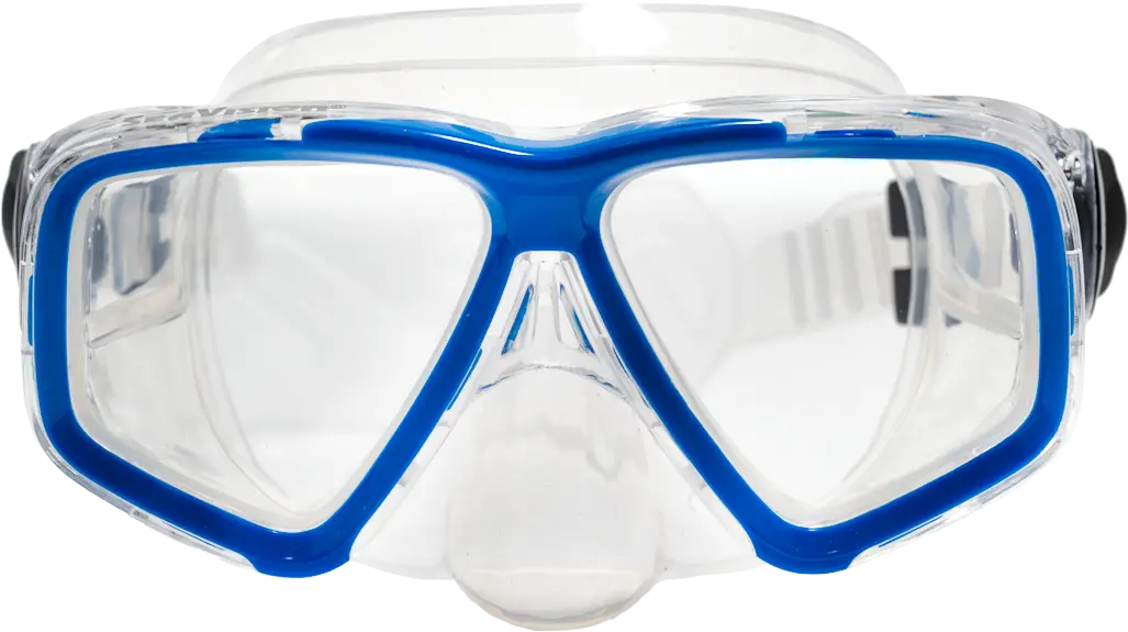 SeaVision 2100 Dive Mask Clear Skirt with Blue Accent and Clear Lenses