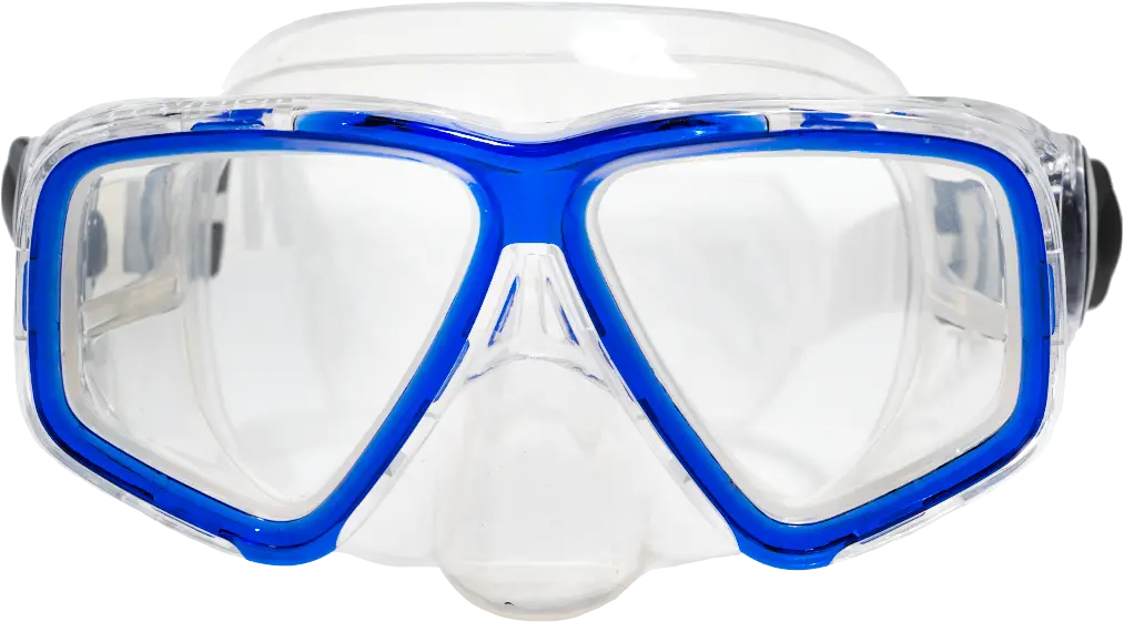 SeaVision 2100 Dive Mask Clear Skirt with Ice Blue Accent and Clear Lenses