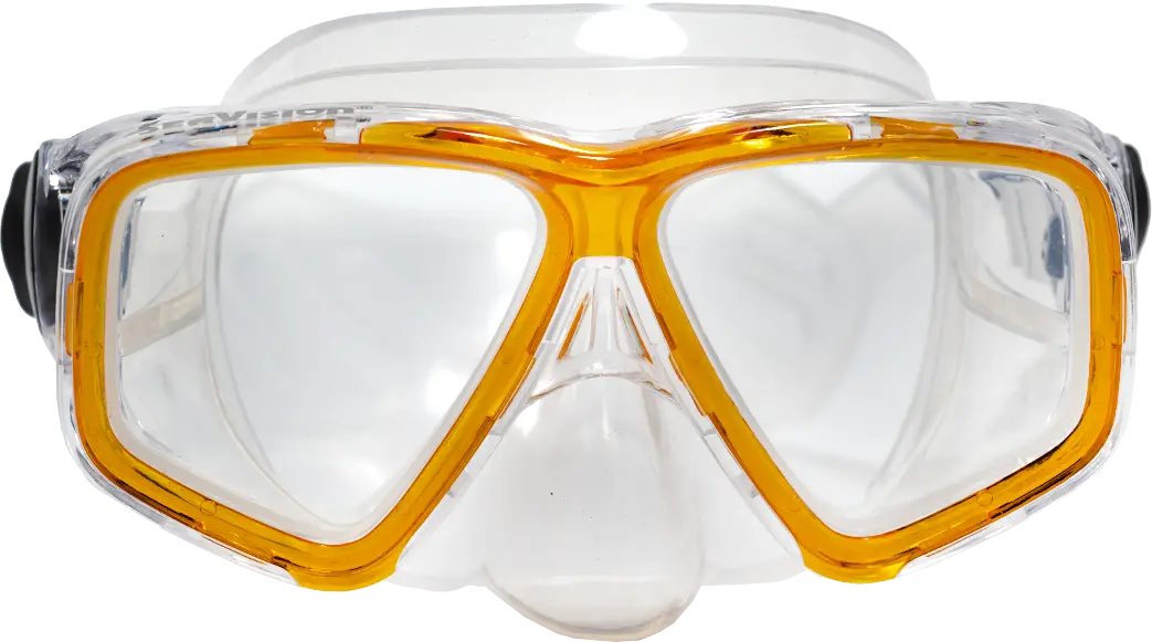 SeaVision 2100 Dive Mask Clear Skirt with Ice Orange Accent and Clear Lenses