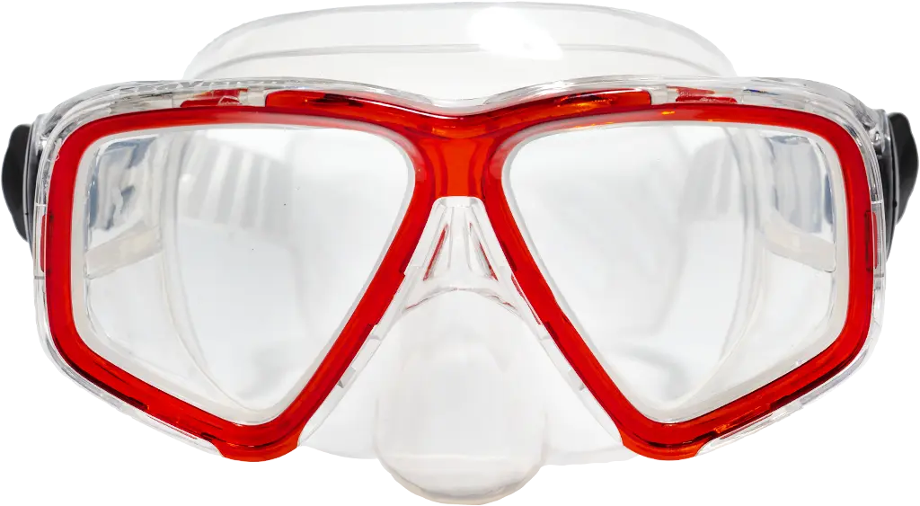 SeaVision 2100 Dive Mask Clear Skirt with Ice Red Accent and Clear Lenses