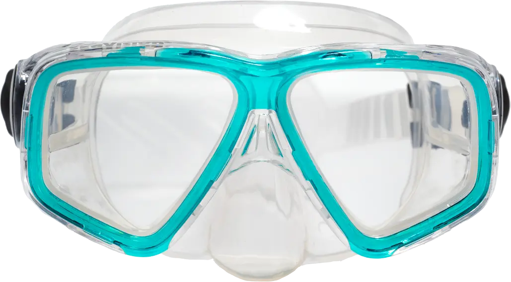 SeaVision 2100 Dive Mask Clear Skirt with Ice Teal Accent and Clear Lenses