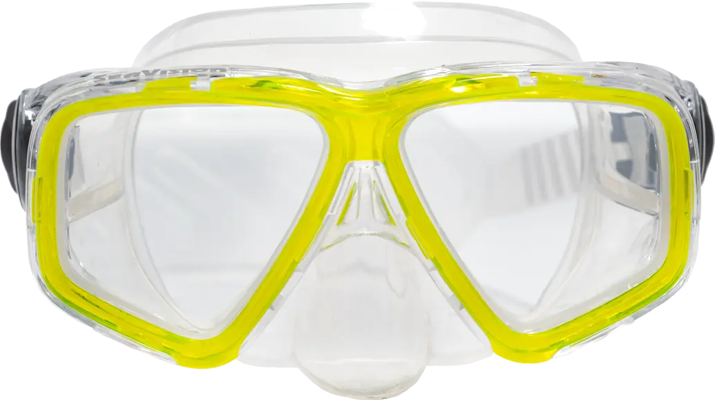 SeaVision 2100 Dive Mask Clear Skirt with Ice Yellow Accent and Clear Lenses