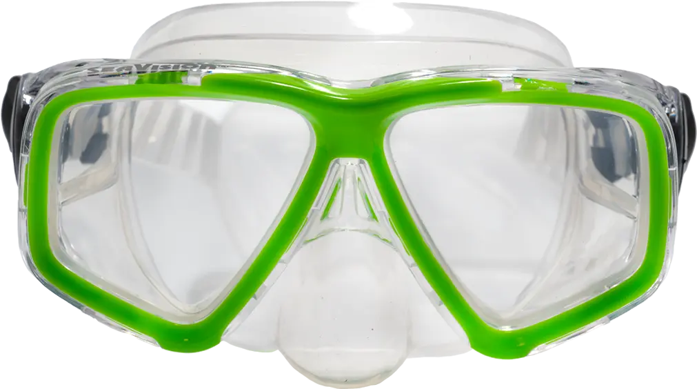 SeaVision 2100 Dive Mask Clear Skirt with Green Accent and Clear Lenses