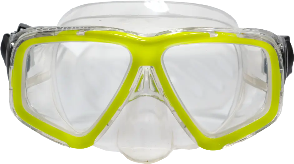 SeaVision 2100 Dive Mask Clear Skirt with Yellow Accent and Clear Lenses