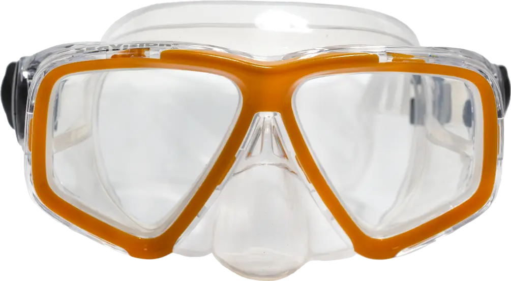 SeaVision 2100 Dive Mask Clear Skirt with Orange Accent and Clear Lenses