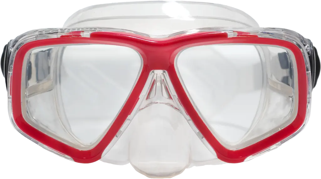 SeaVision 2100 Dive Mask Clear Skirt with Pink Accent and Clear Lenses