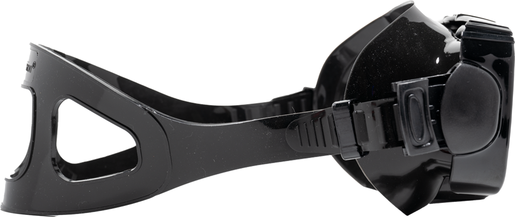 SeaVision 2000 Legacy Dive Mask Black Skirt Side Profile