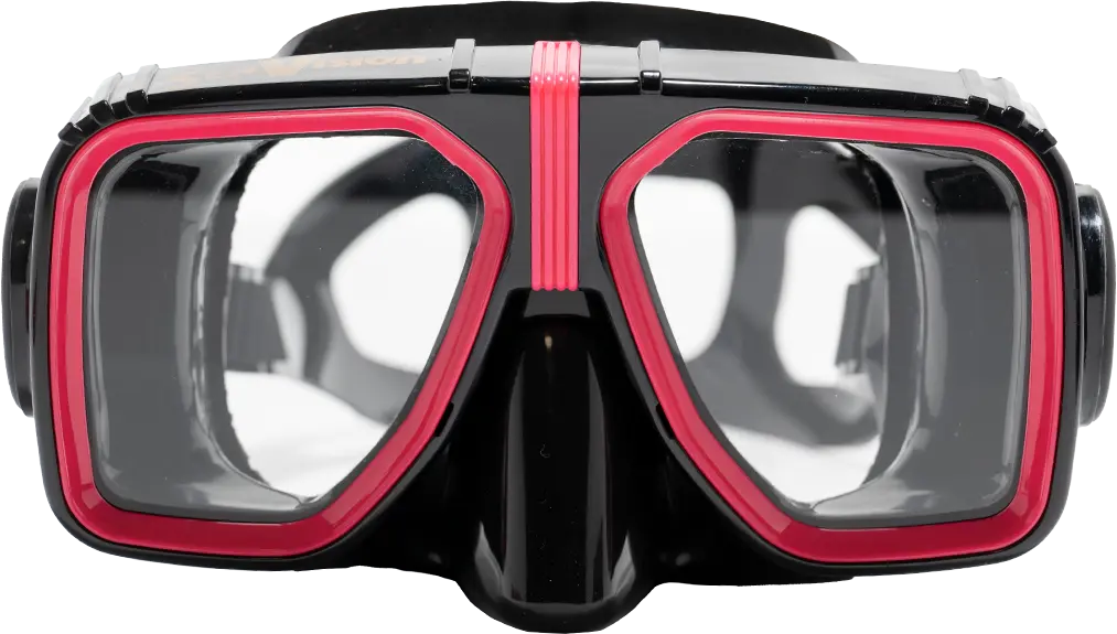 SeaVision 2000 Legacy Dive Mask Black Skirt with Pink Accent and Clear Lenses