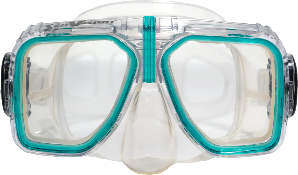 SeaVision 2000 Legacy Dive Mask Clear Skirt with Ice Teal Accent and Clear Lenses
