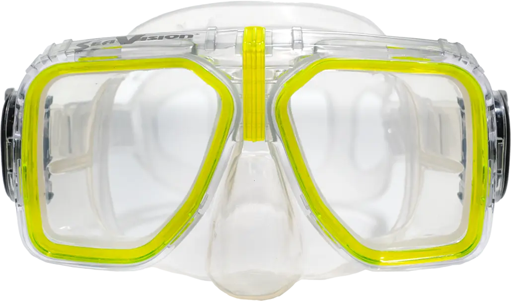 SeaVision 2000 Legacy Dive Mask Clear Skirt with Ice Yellow Accent and Clear Lenses