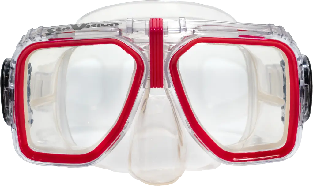 SeaVision 2000 Legacy Dive Mask Clear Skirt with Pink Accent and Clear Lenses