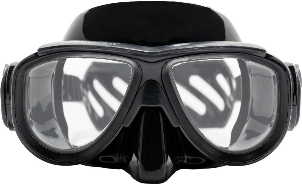 SeaVision 2200 Ultra Dive Mask Black Skirt with Black Accent and Clear Lenses
