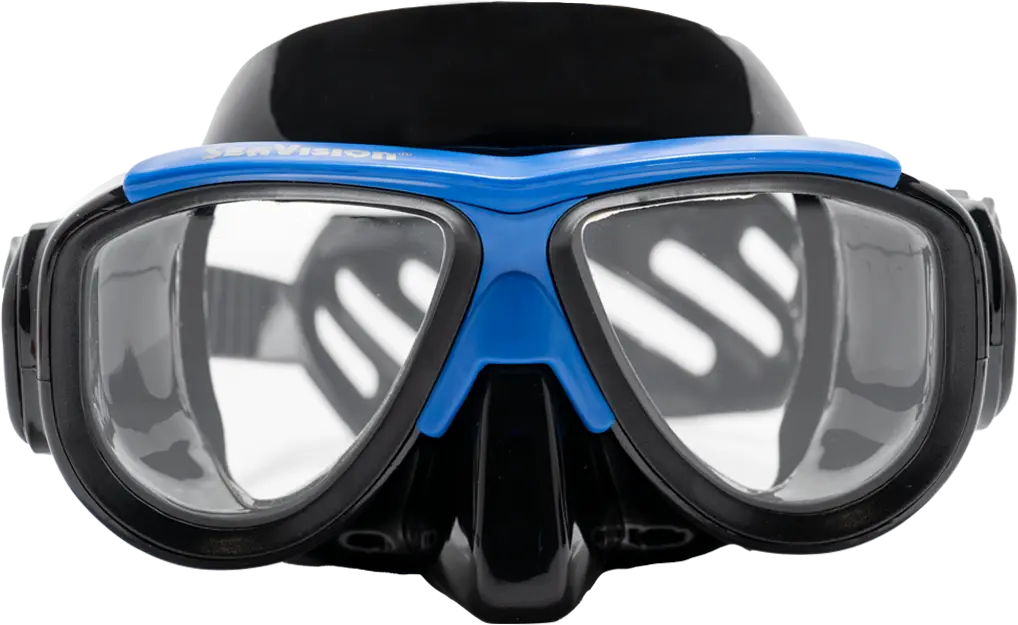 SeaVision 2200 Ultra Dive Mask Black Skirt with Blue Accent and Clear Lenses