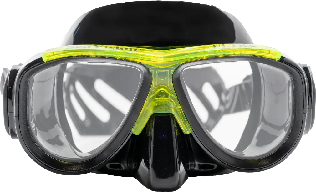 SeaVision 2200 Ultra Dive Mask Black Skirt with Ice Yellow Accent and Clear Lenses