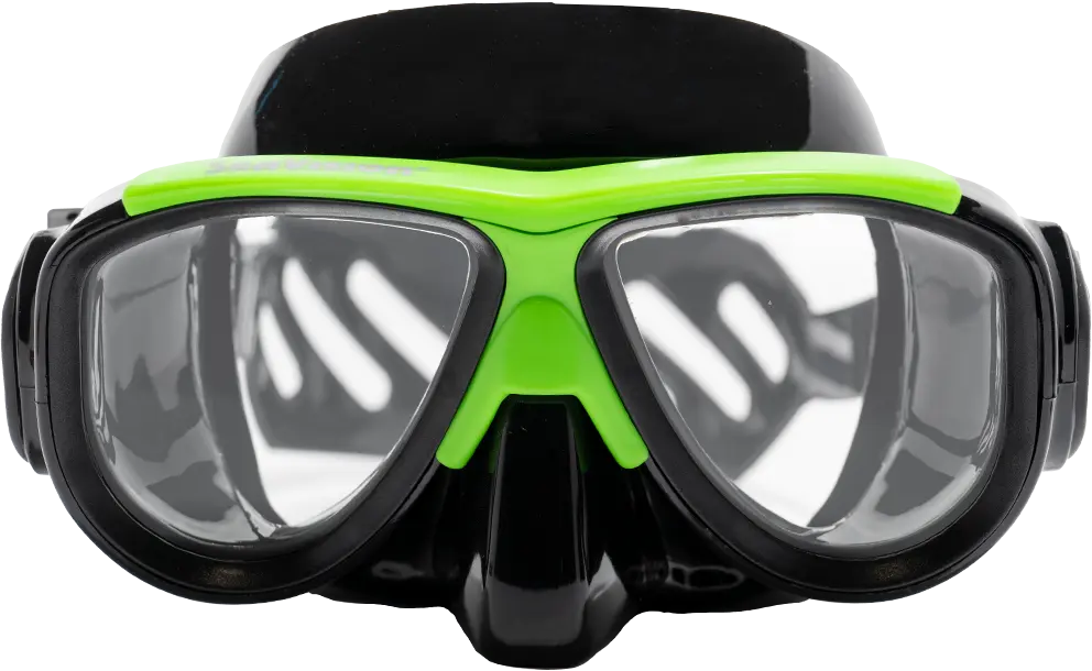 SeaVision 2200 Ultra Dive Mask Black Skirt with Green Accent and Clear Lenses