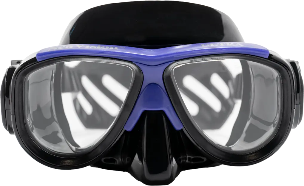 SeaVision 2200 Ultra Dive Mask Black Skirt with Purple Accent and Clear Lenses