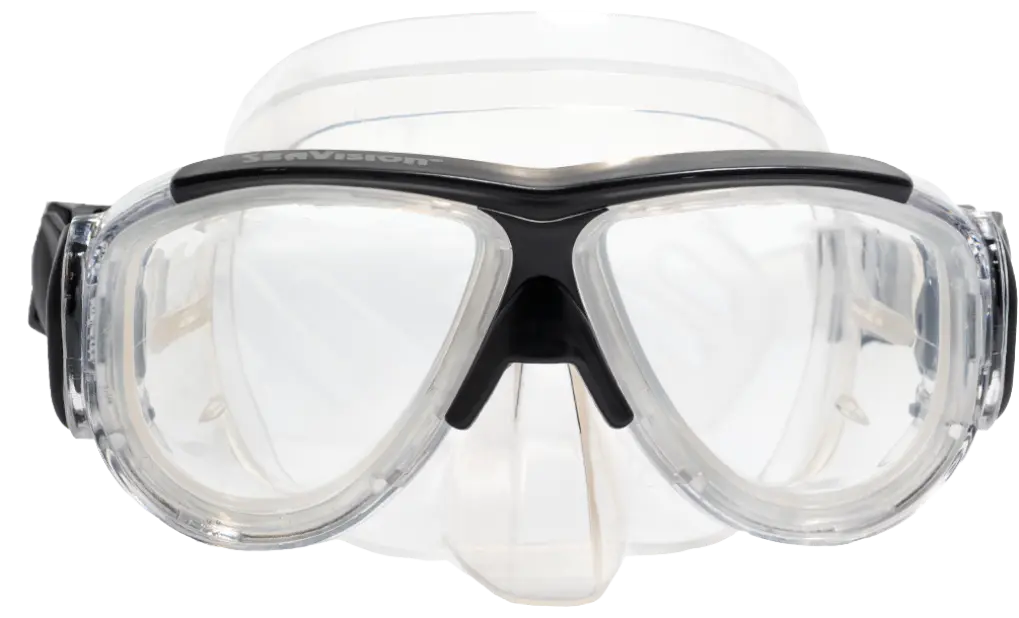 SeaVision 2200 Ultra Dive Mask Clear Skirt with Black Accent and Clear Lenses