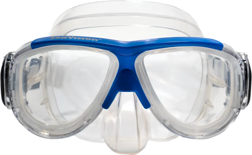 SeaVision 2200 Ultra Dive Mask Clear Skirt with Blue Accent and Clear Lenses