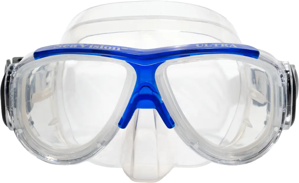 SeaVision 2200 Ultra Dive Mask Clear Skirt with Ice Blue Accent and Clear Lenses