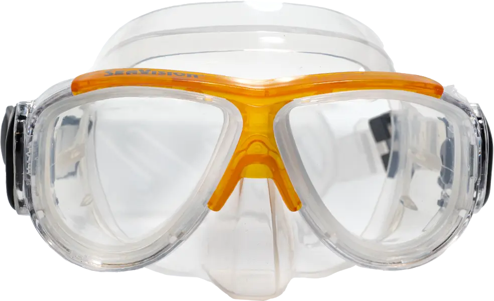 SeaVision 2200 Ultra Dive Mask Clear Skirt with Ice Orange Accent and Clear Lenses