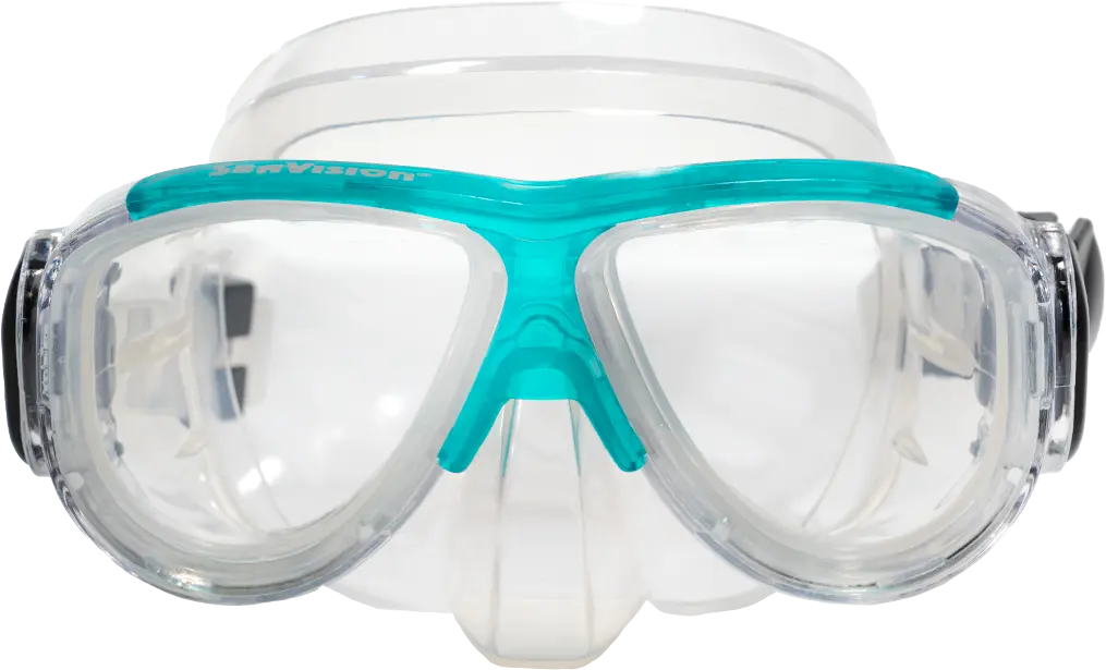 SeaVision 2200 Ultra Dive Mask Clear Skirt with Ice Teal Accent and Clear Lenses