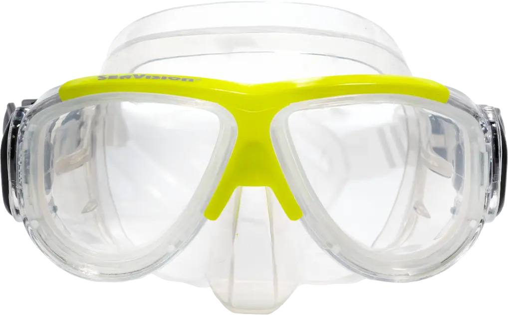 SeaVision 2200 Ultra Dive Mask Clear Skirt with Yellow Accent and Clear Lenses