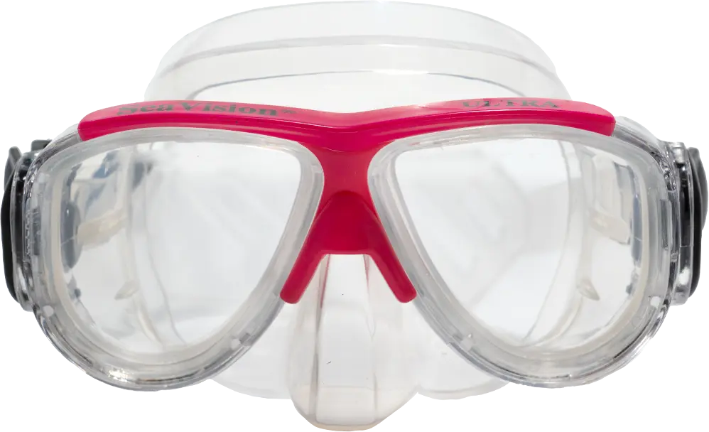 SeaVision 2200 Ultra Dive Mask Clear Skirt with Pink Accent and Clear Lenses