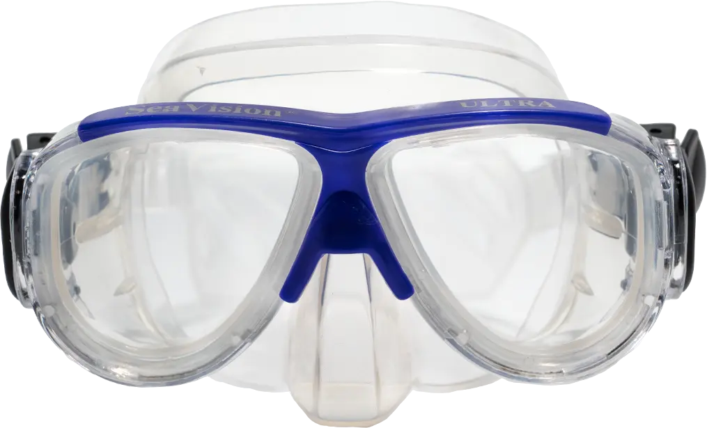 SeaVision 2200 Ultra Dive Mask Clear Skirt with Purple Accent and Clear Lenses