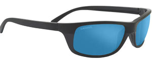 Matte Black frame/Mineral (glass) Polarized 555nm Blue Mirror lenses