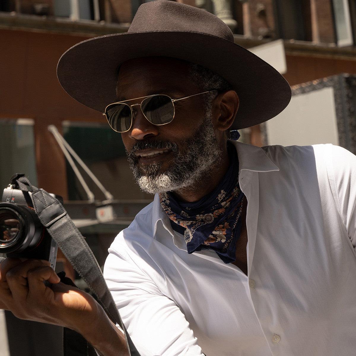 Person wearing Serengeti Carroll sunglasses