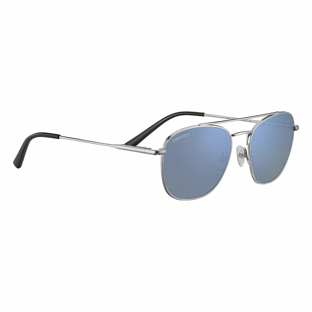Serengeti Carroll sunglasses in silver with polarized 555nm Blue lenses