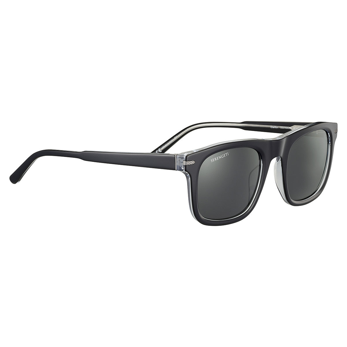 Serengeti Charlton Shiny Black/Polarized Smoke