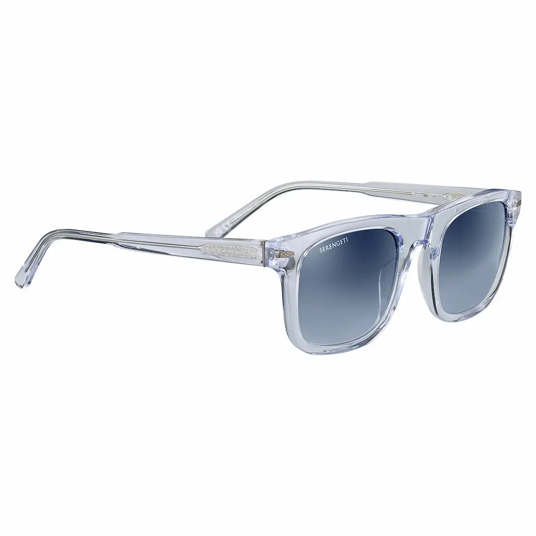 Serengeti Charlton sunglasses in Crystal with polarized blue lenses