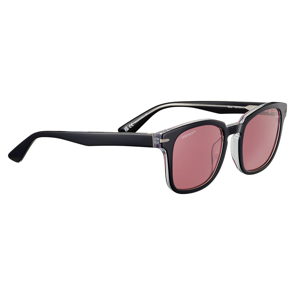 Serengeti Ethan Shiny Black Transparent Layer/Polarized Sedona