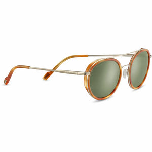 Light Gold Orange Tortoise Acetate frame/ Mineral Glass Polarized 555nm lenses