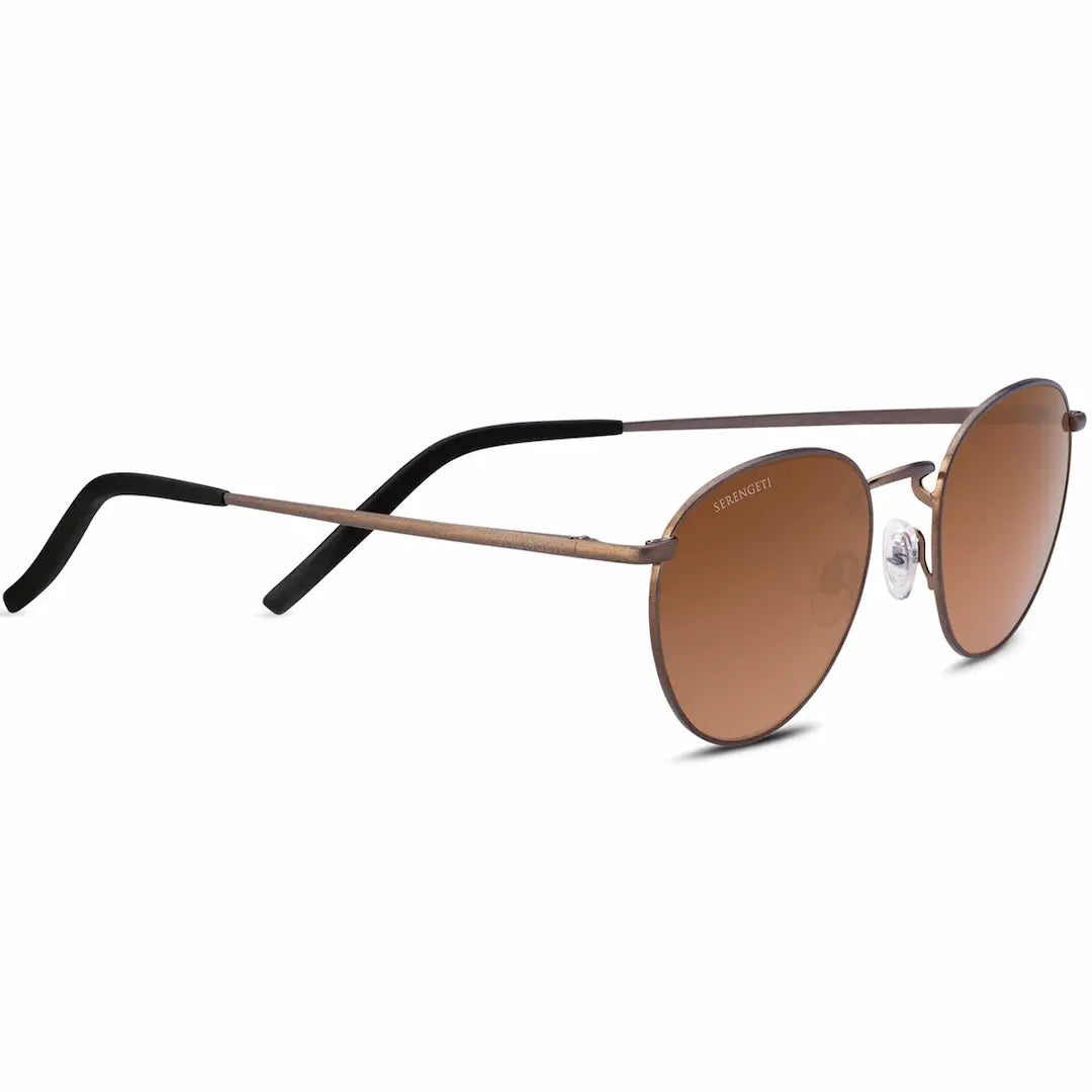 Serengeti Hamel Brushed Bronze sunglasses with Polarized Drivers Gold lenses