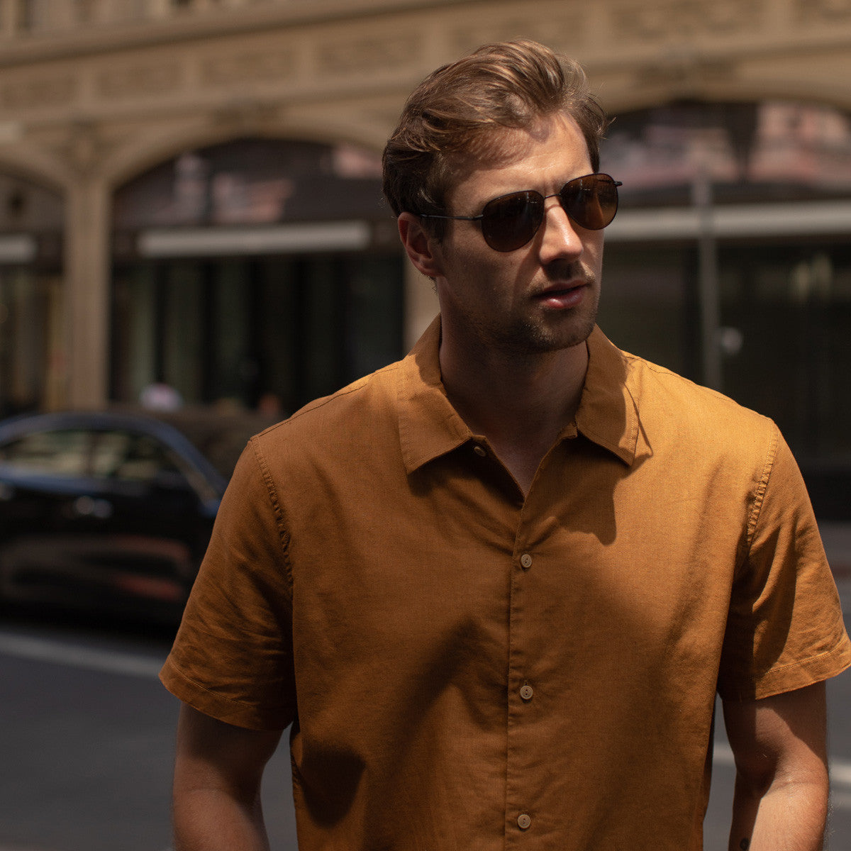 Person wearing Serengeti Haywood sunglasses