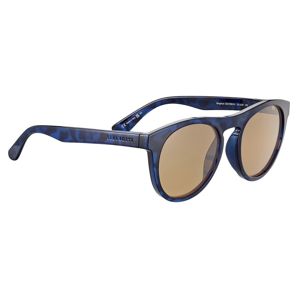 Serengeti Kingman Shiny Tortoise Dark Blue/Polarized Drivers