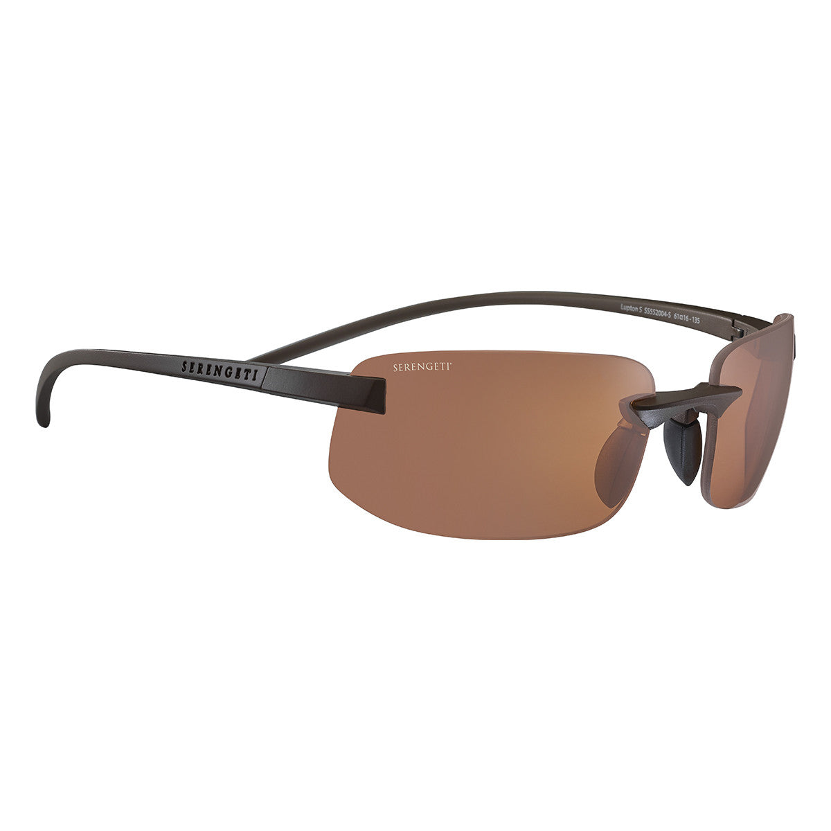 Serengeti Lupton Small Shiny Dark Brown/Polarized Drivers