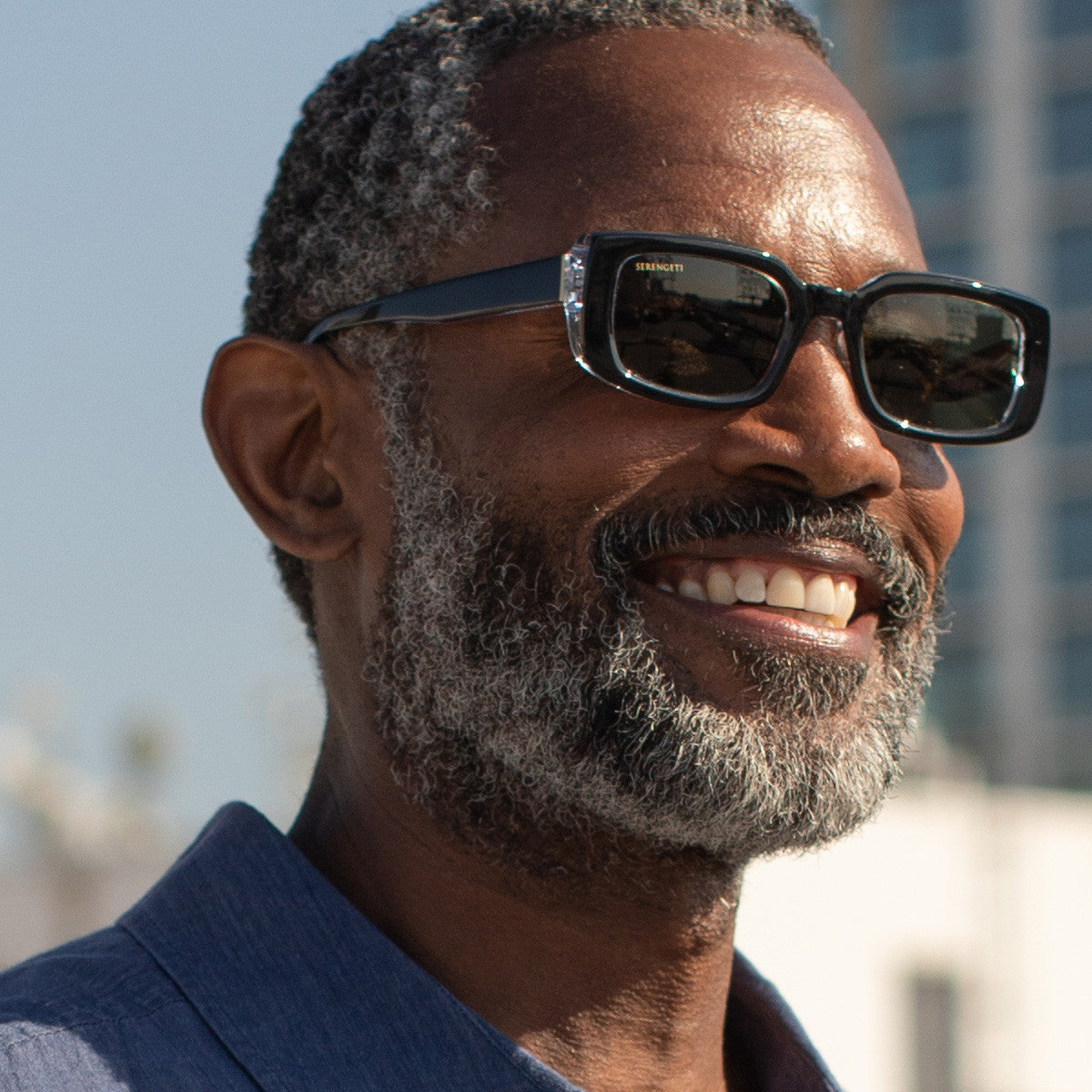 Man wearing Serengeti Nicholson sunglasses