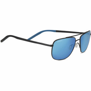 Black Blue Matte frame/Mineral Glass Polarized 555nm Blue lenses