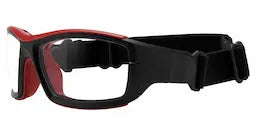 Black with Red frame/Clear lenses