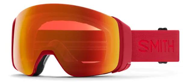 Smith 4D Mag ski goggle in crimson with interchangeable lenses