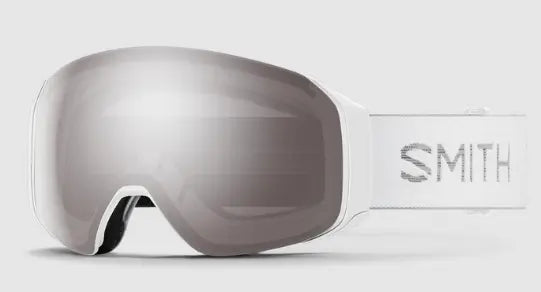 Smith 4D Mag Small version ski goggles in white with platinum lenses