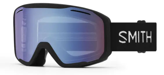 Smith Blazer ski goggles in Black with blue sensor mirror lenses