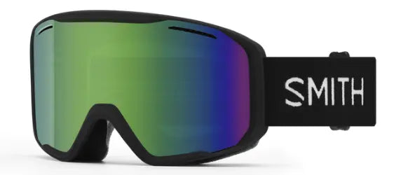 Smith Blazer ski goggles in Black with green sol-X mirror lenses
