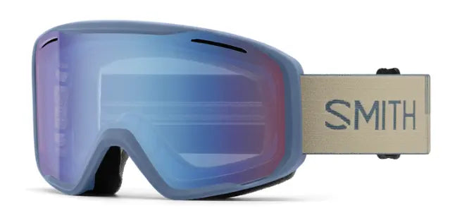 Smith Blazer ski goggles in Granite with blue sensor blue mirror lenses